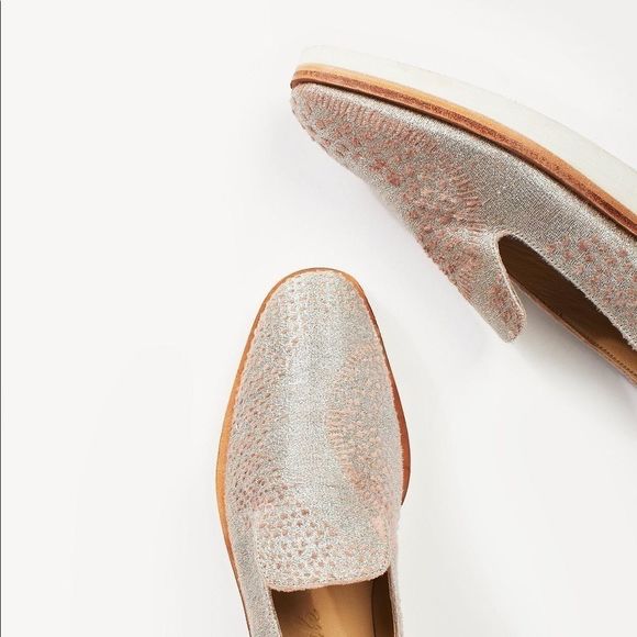 Free People Anthropologie silver Loafer 38 - Picture 6 of 14
